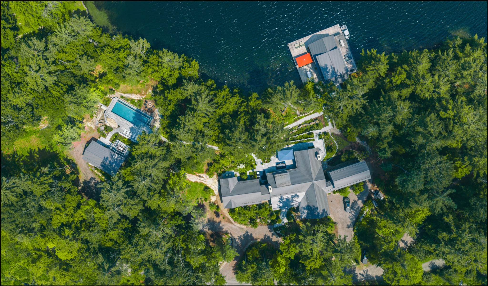 Aerial — South Lake Joseph estate